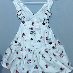 OshKosh White Floral pinafore Dress